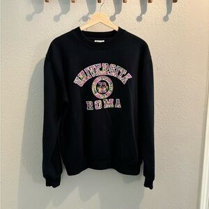 Universita Roma Sweatshirt Size L Navy Top Line Lemon Collection